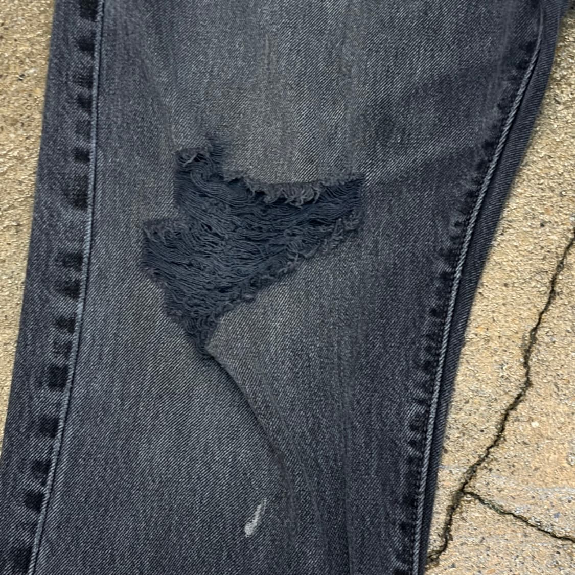 00s 미국 빈티지 리바이스 501 블랙진 찢청 청바지 상품이미지4