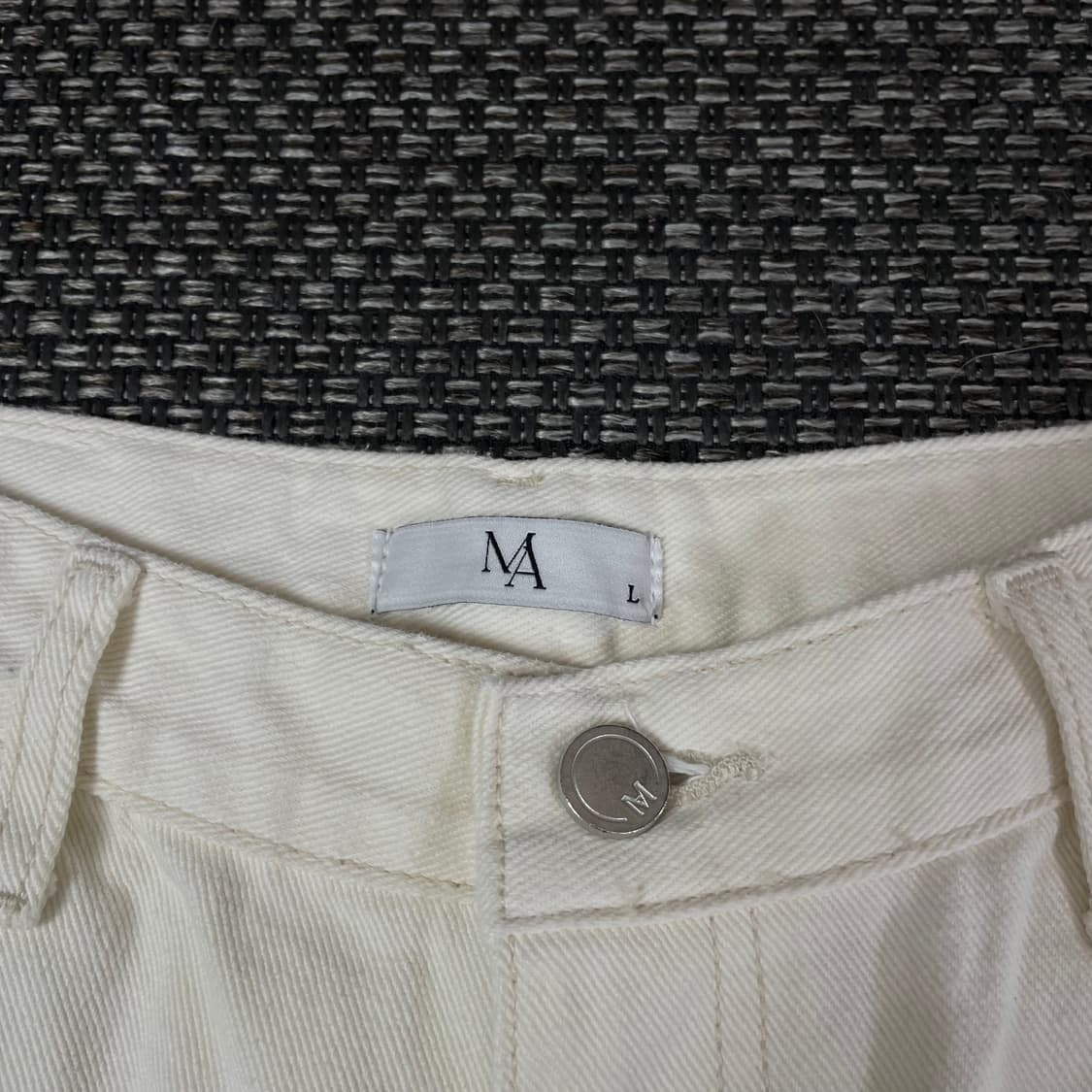 (30) 빈티지 화이트 스티치 데님 팬츠 L 상품이미지3