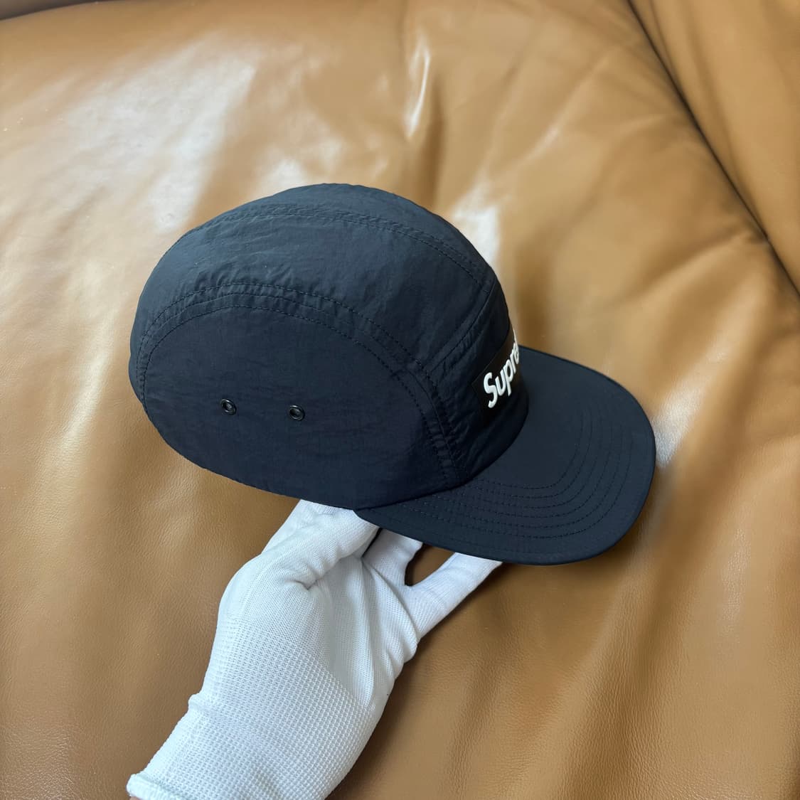 슈프림 캠프캡 모자 박스로고  블랙 상품이미지3