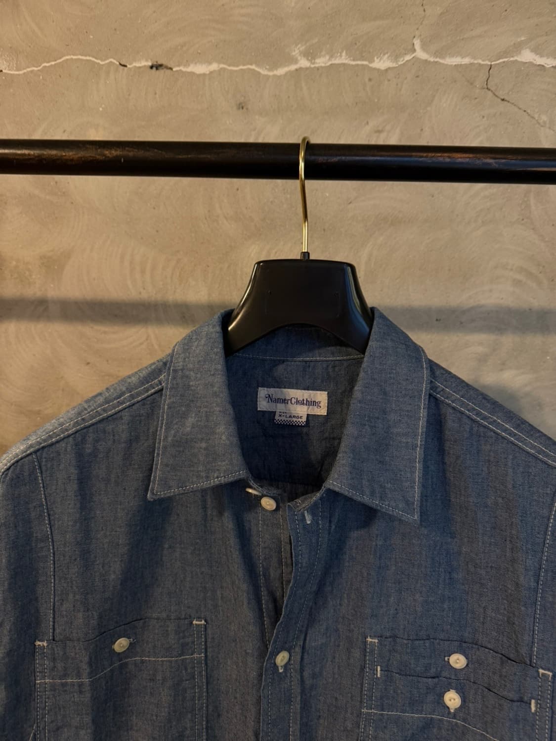 네이머 클로딩 샴브레이 워크셔츠 100~105 상품이미지2