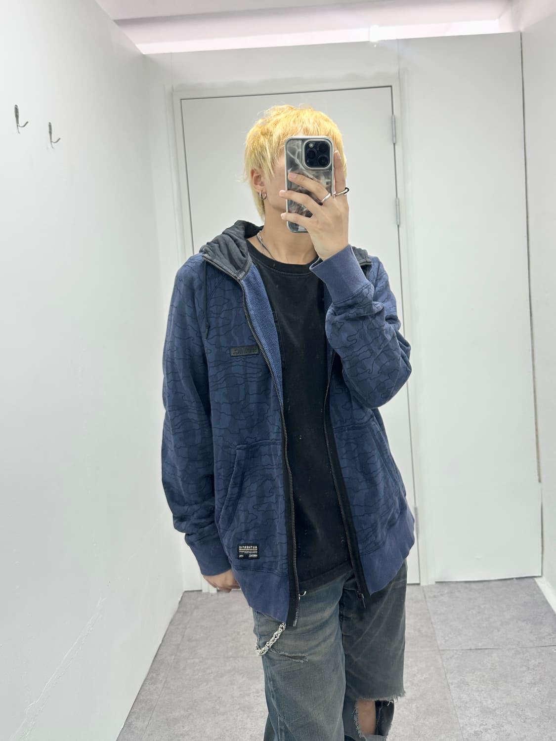 00s NIKE FC y2k grunge pattern hood 상품이미지8