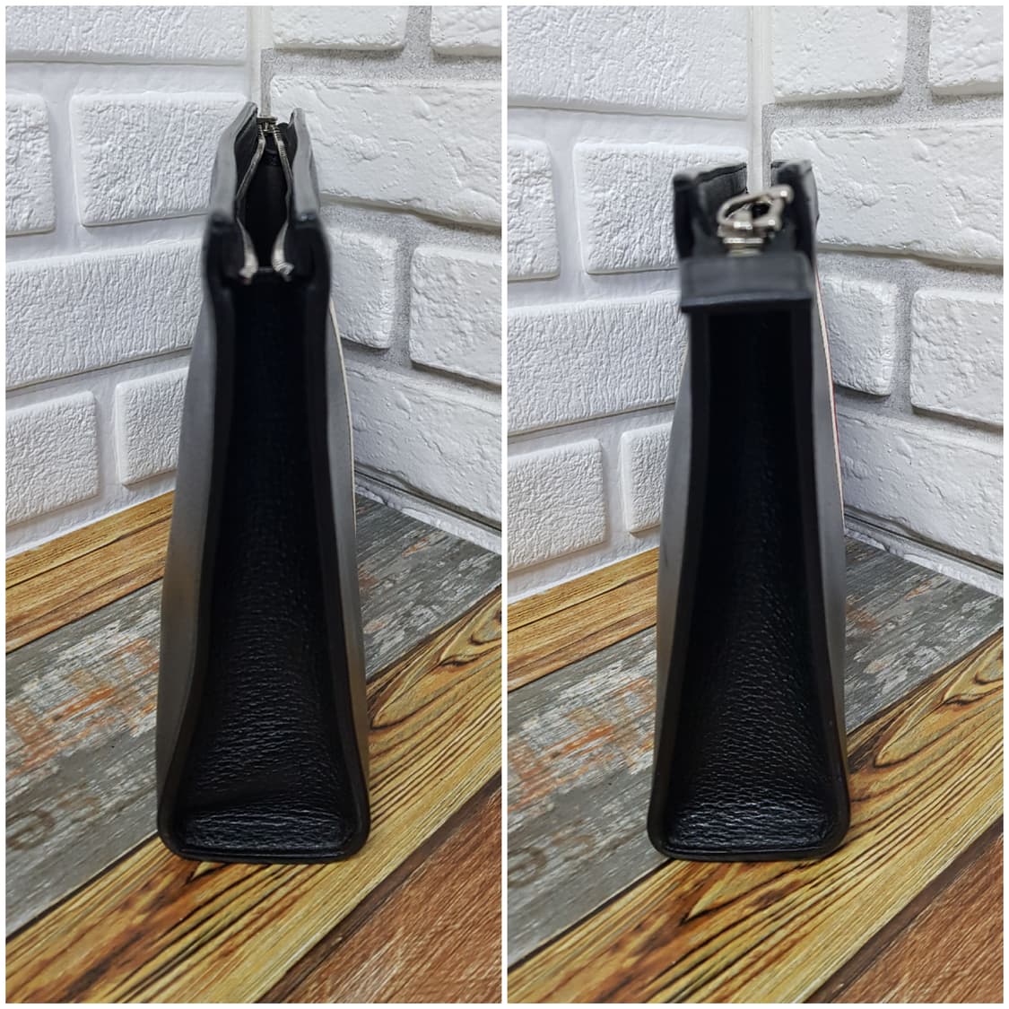 [정품] 구찌 로고밴드 레더클러치 블랙 상품이미지5