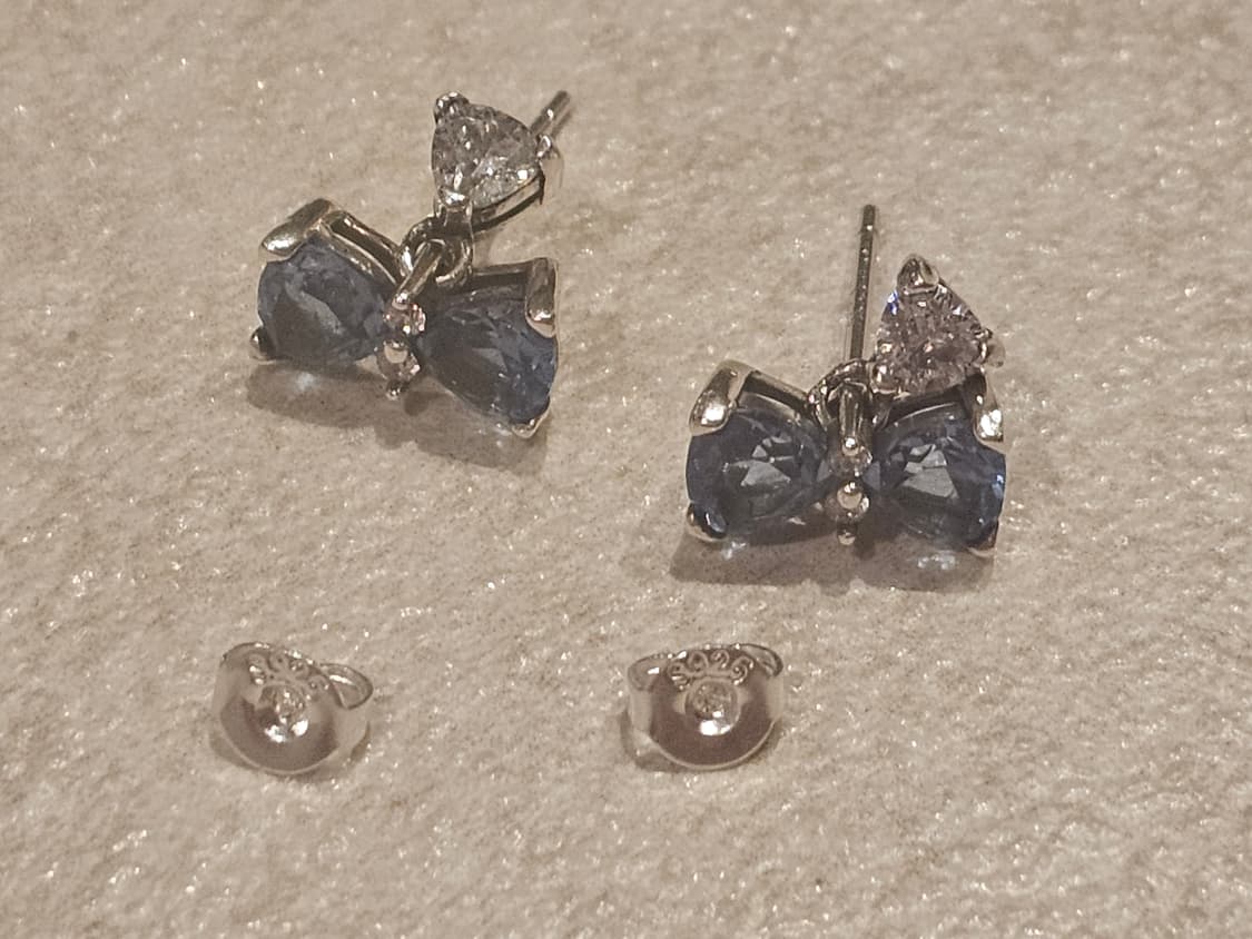 새상품 925실버 리본 큐빅 귀걸이 반짝임 예쁜 포인트 귀걸이 상품이미지2