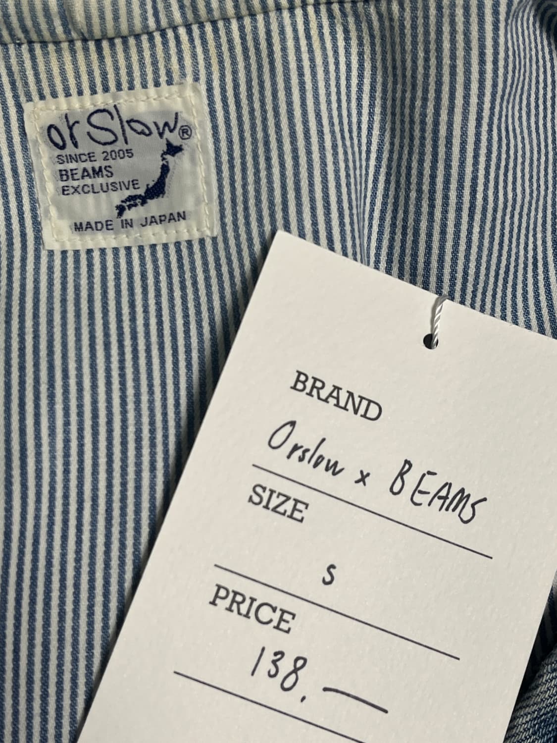 오어슬로우x빔즈 데님 후드 집업 자켓 상품이미지4