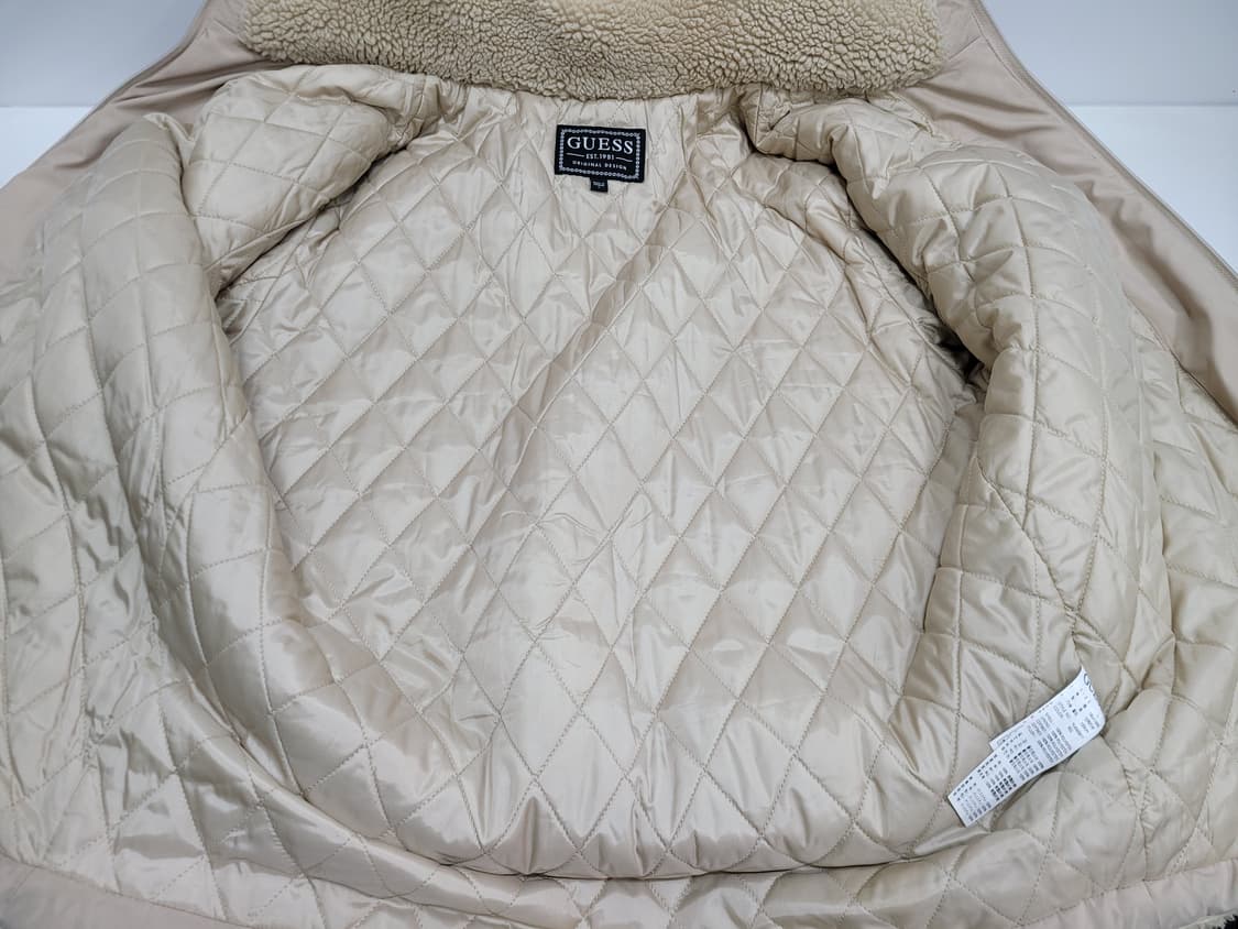 GUESS 21FW 게스 플리스 집업 자켓 / 남 L 아이보리 브라운
 상품이미지8