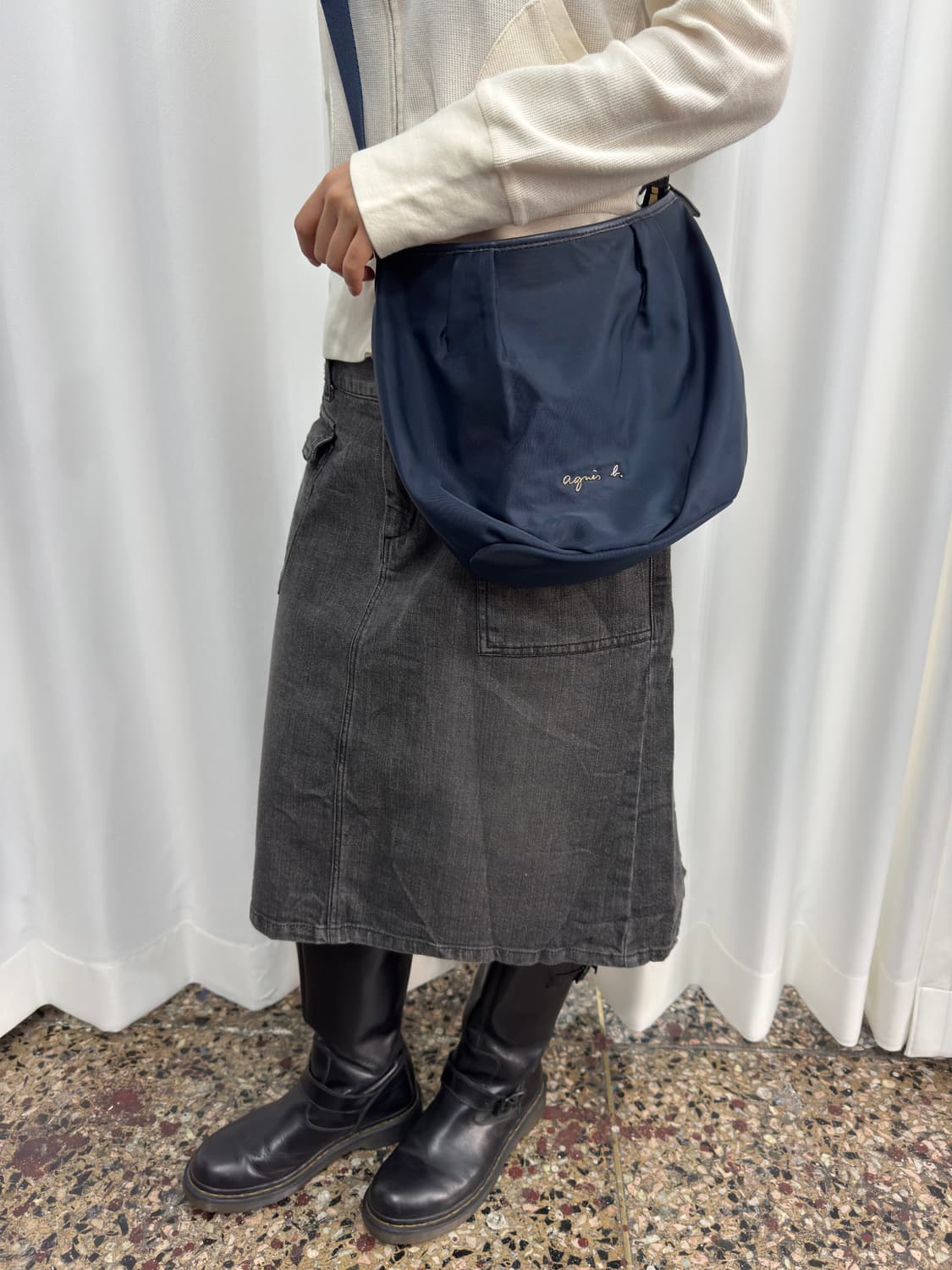agnes b navy crossbag 상품이미지5