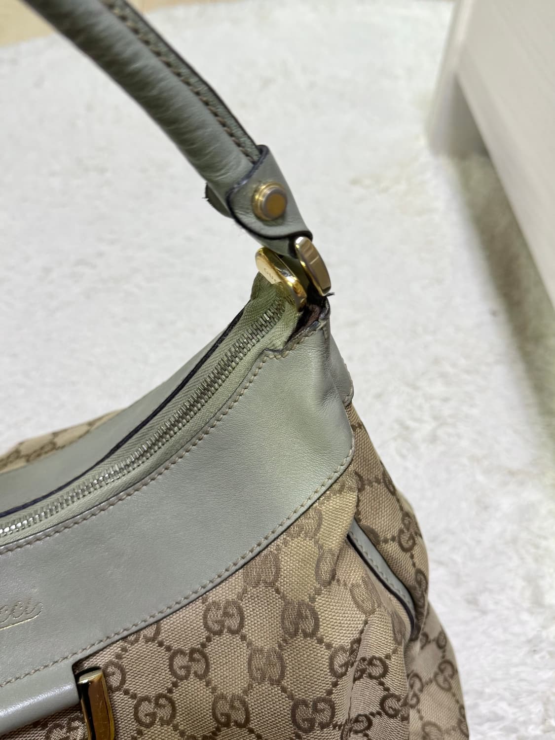 구찌 GG자가드 D링 호보백 숄더백 로고 디링 ring 가죽 빈티지 상품이미지5