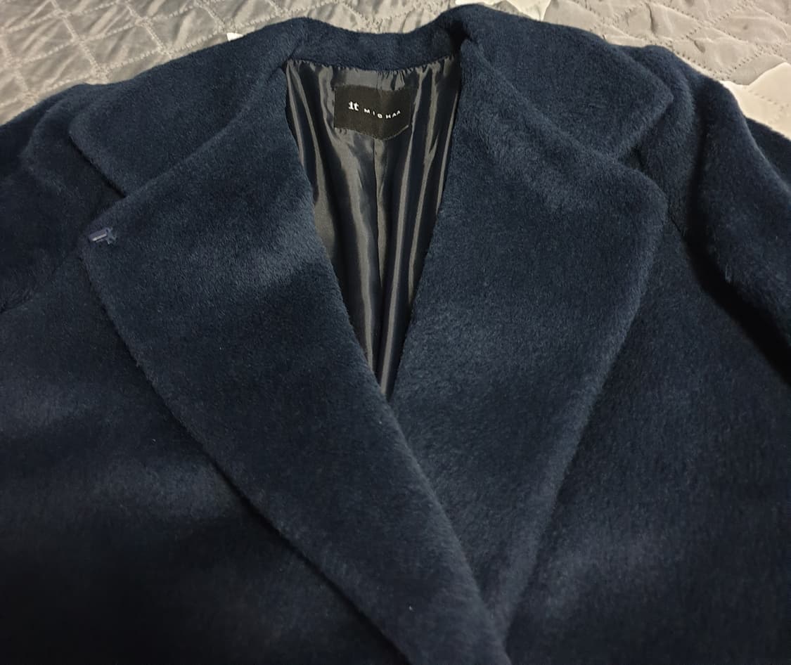 잇미샤 알파카혼방 싱글 브레스티드 울 코트 네이비(M) 상품이미지2