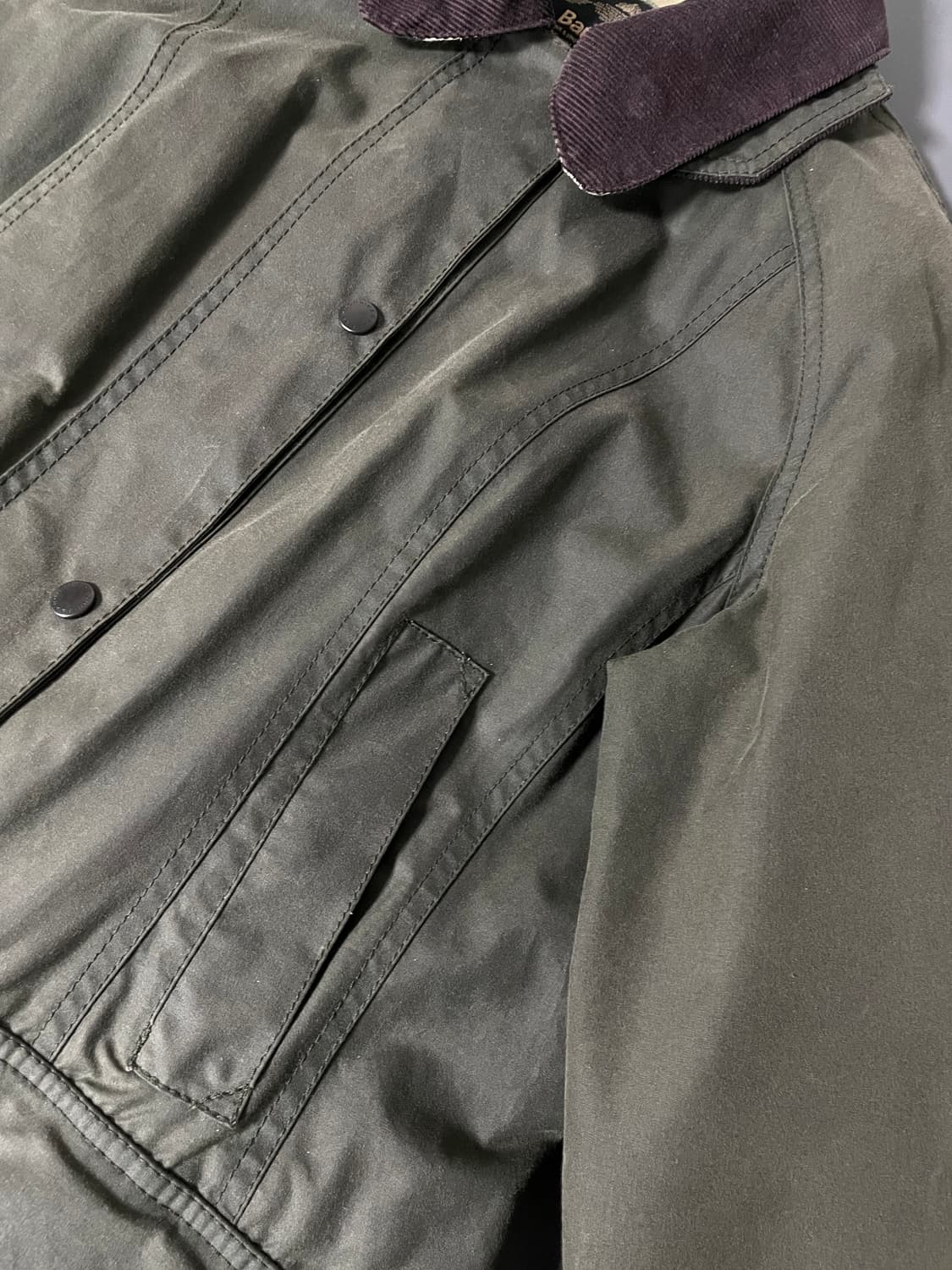 [38] 바버 비드넬 왁스 자켓 세이지 상품이미지8