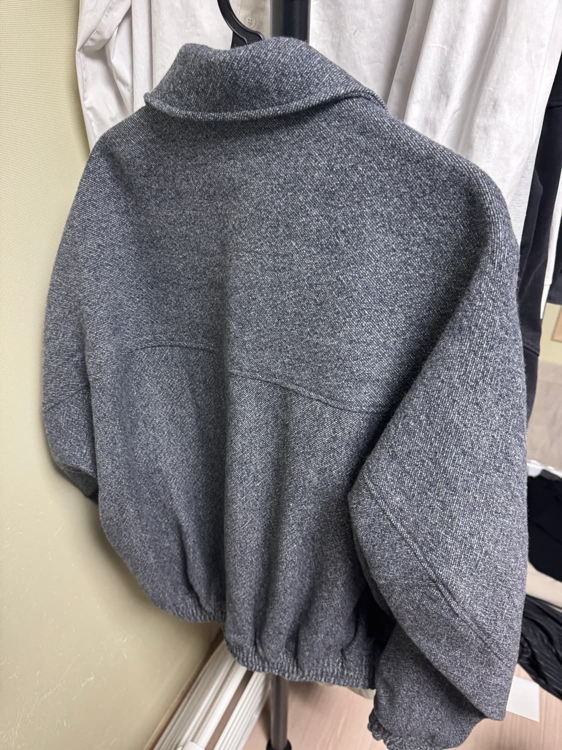 쿠어 버진 울 오버사이즈 짚업 블루종 (멜란지네이비) 상품이미지2