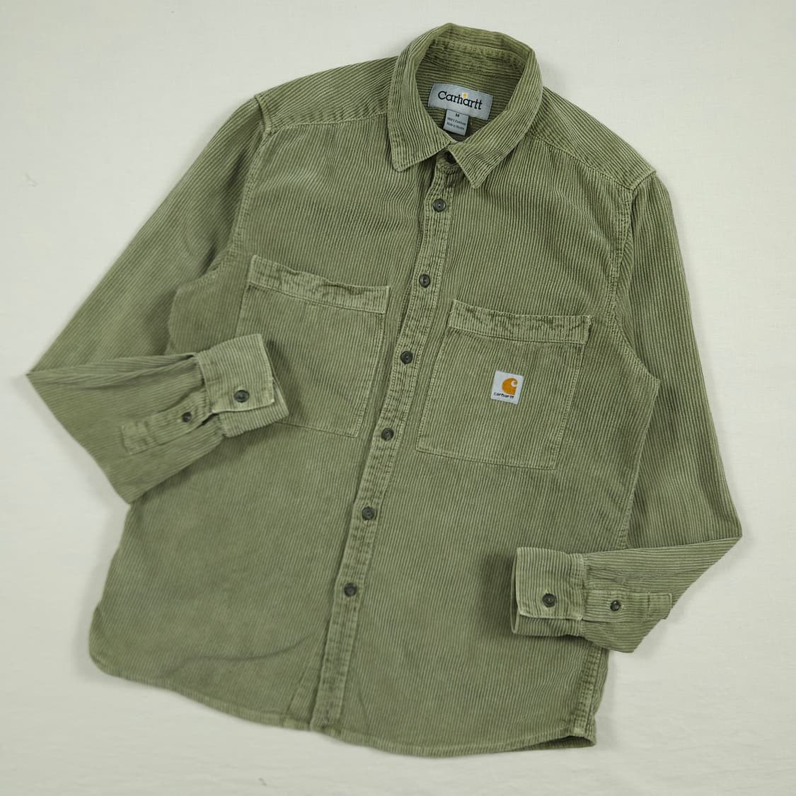 M(95) 칼하트 리워크 코듀로이셔츠 빈티지올리브 상품이미지2