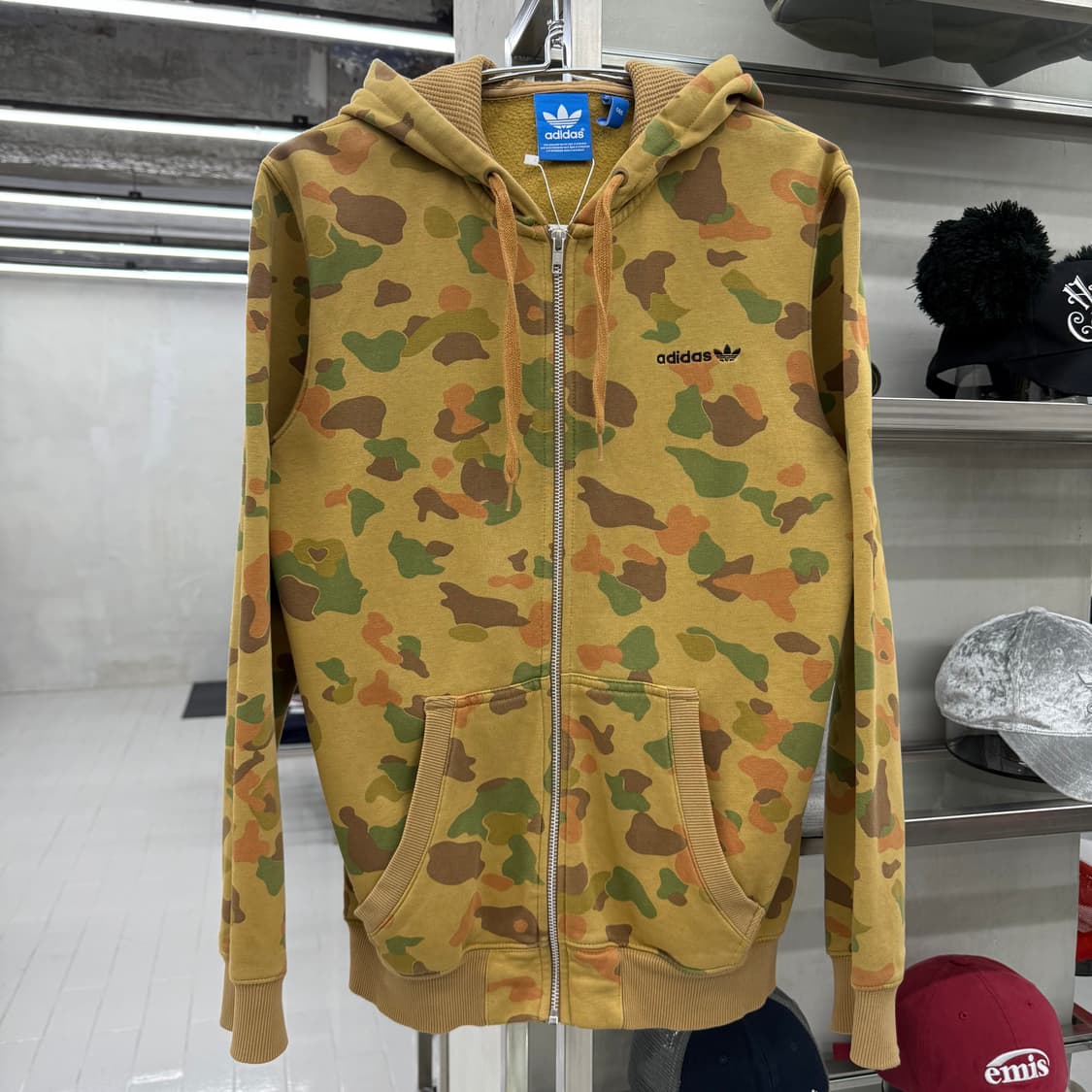 아디다스 황색 카모플라쥬 후드집업  상품이미지3