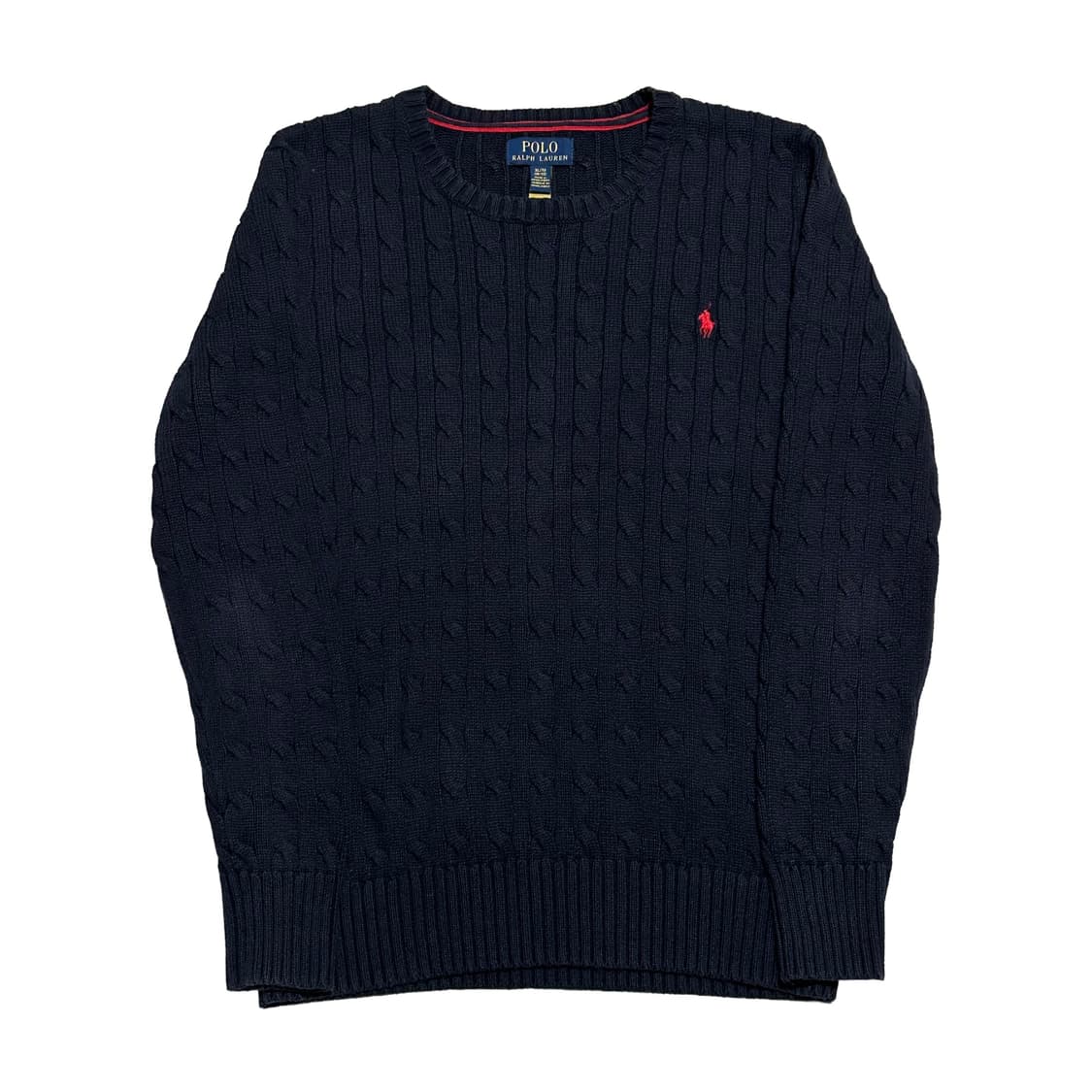XL 폴로랄프로렌 레드 포니 여성용 네이비 케이블 니트 상품이미지1