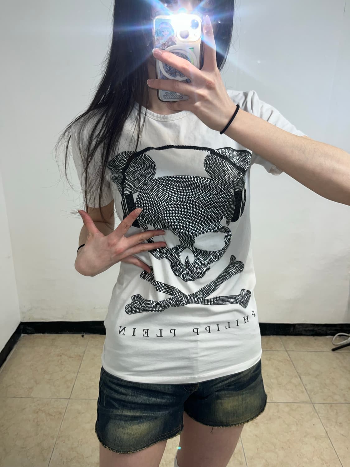 00‘s 펑크 스컬 큐빅 티셔츠 상품이미지3