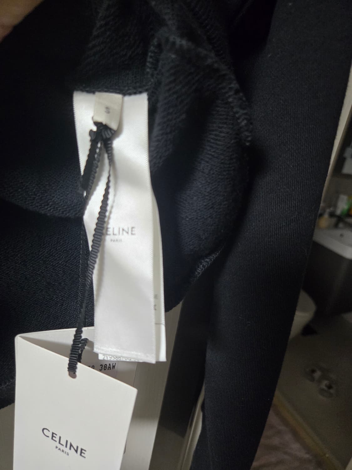 셀린느 루즈 후디 코튼 플리스 후드 블랙 S 상품이미지6