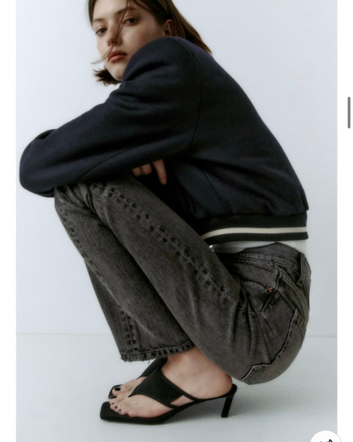 택o,28사이즈) 자라 여자 흑청 청바지 하이웨이스트 스트레이트 진 상품이미지3
