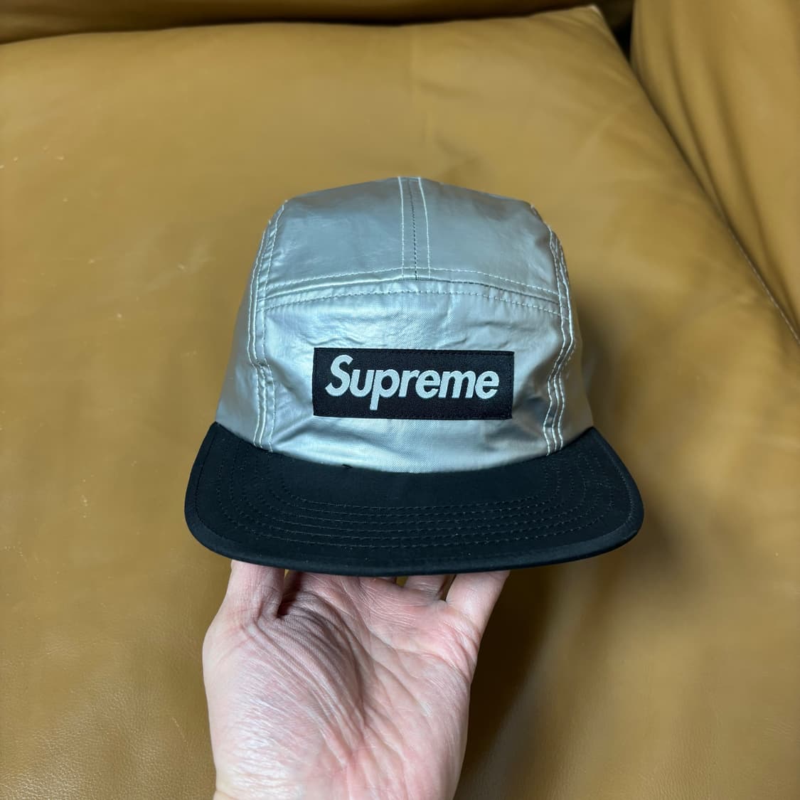 슈프림 캠프캡 모자 박스로고 실버 상품이미지2