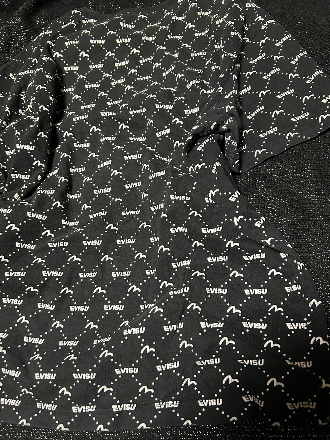 * RARE* 2000s 에비수 멀티로고 프린팅 블랙 티셔츠 상품이미지3
