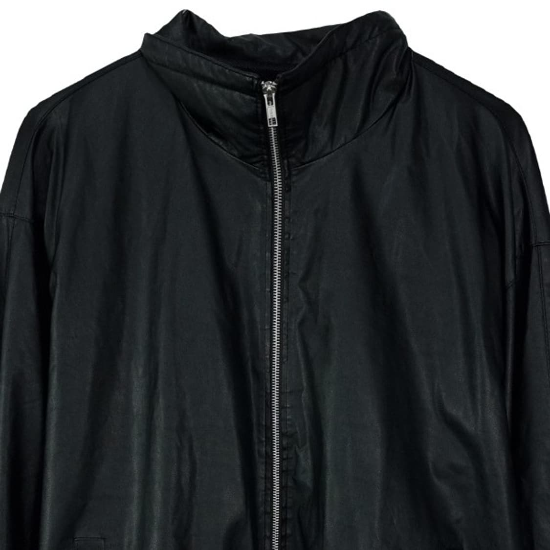 [도프제이슨] 오버핏 비건 레더 블루종 집업 자켓 블랙 M19730 상품이미지4