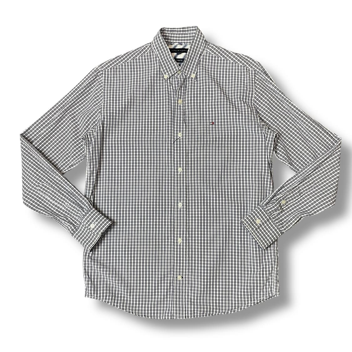 타미힐피거 네이비 체크 빈티지핏 긴팔 셔츠 S 상품이미지1