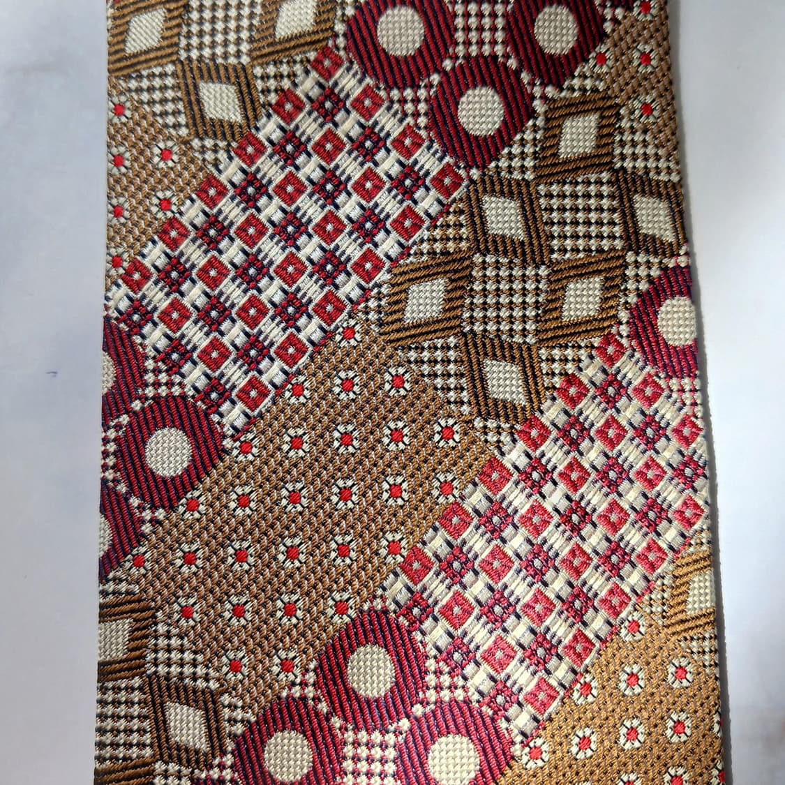 샤를 주르당 실크 브라운 패턴 넥타이 9.7cm A+등급 E798 상품이미지5