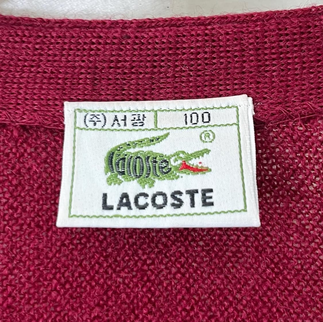 라코스테 레드 패턴 모 브이넥 가디건 상품이미지6