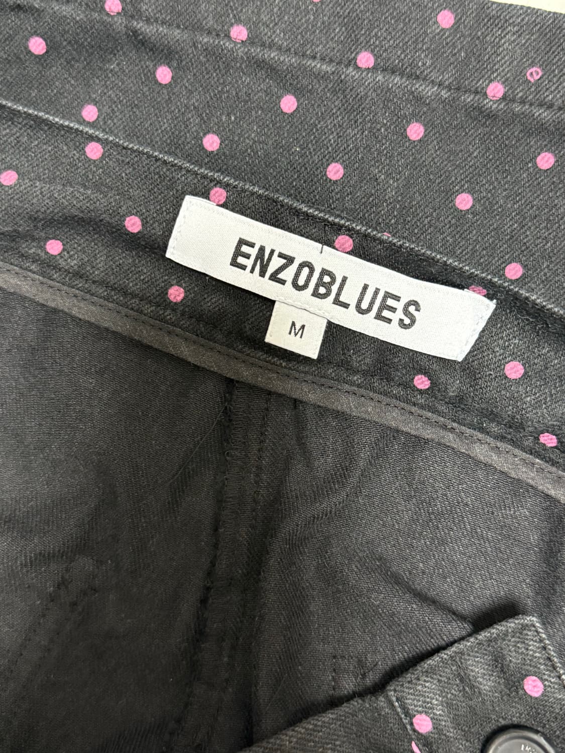 엔조블루스 도트 코튼 와이드 팬츠 블랙 M 상품이미지3