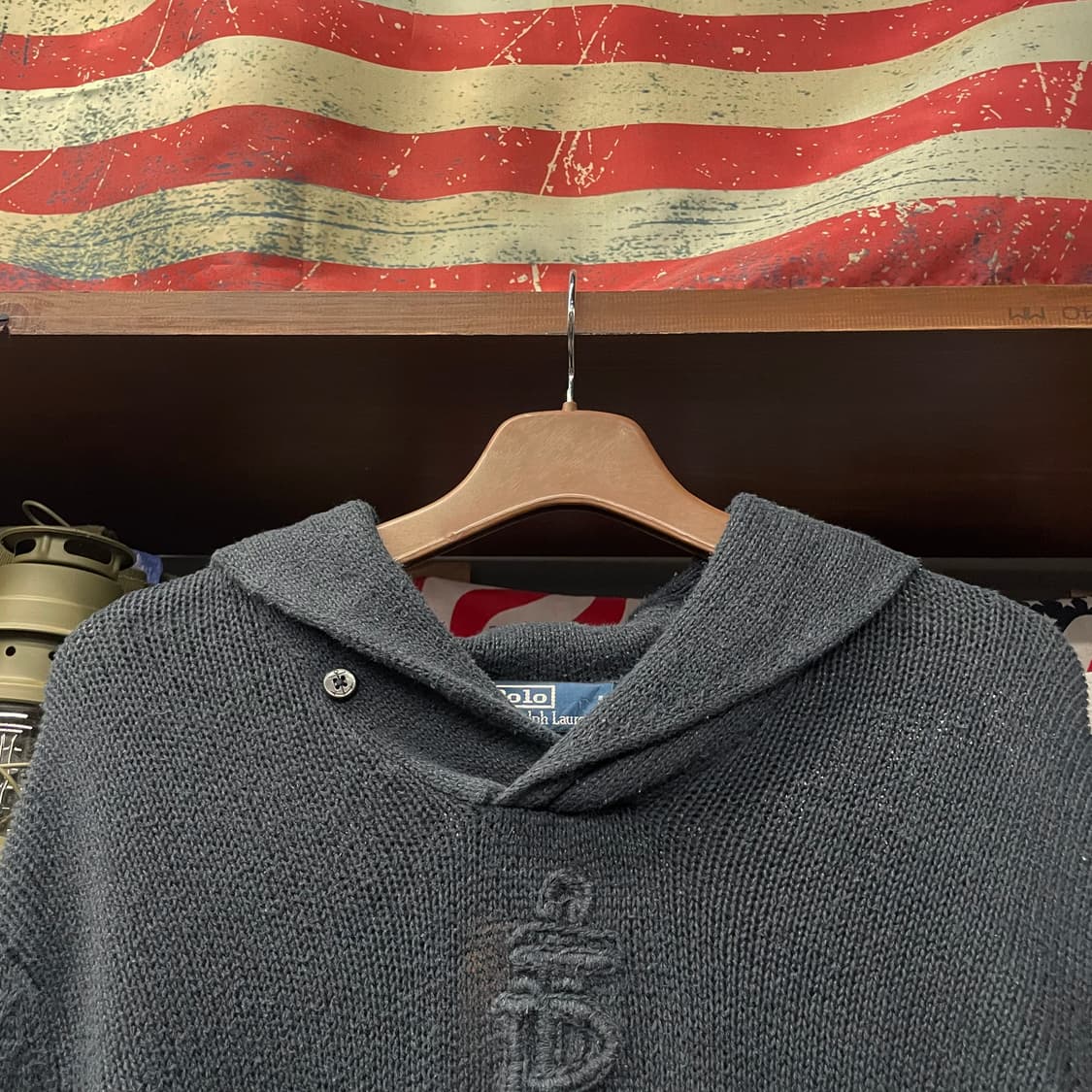 00s 폴로 랄프로렌 숄 넥 해군 앵카 자수 니트 스웨터 N28 상품이미지3