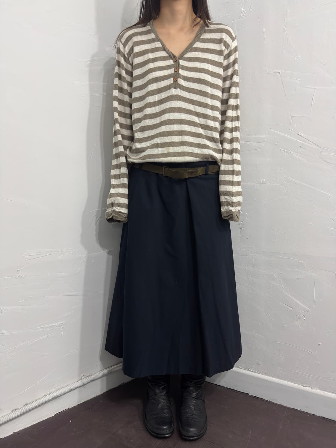 nemika belt design skirt 상품이미지2