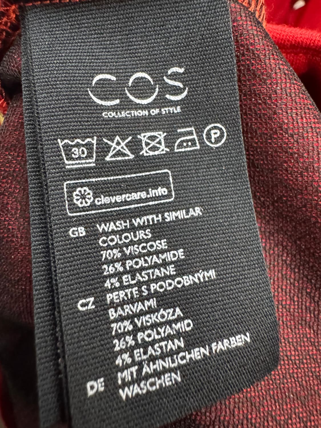 새상품 COS 코스 레드 롱 원피스 32(44) 상품이미지6