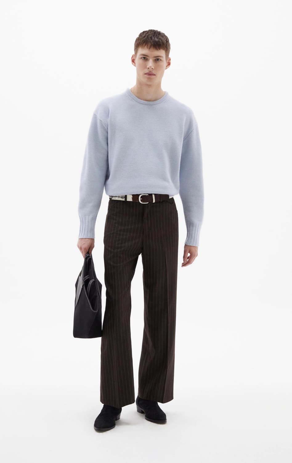 새상품 타일레 카멜 울 클래식 니트 스웨터 블루 1사이즈 상품이미지2