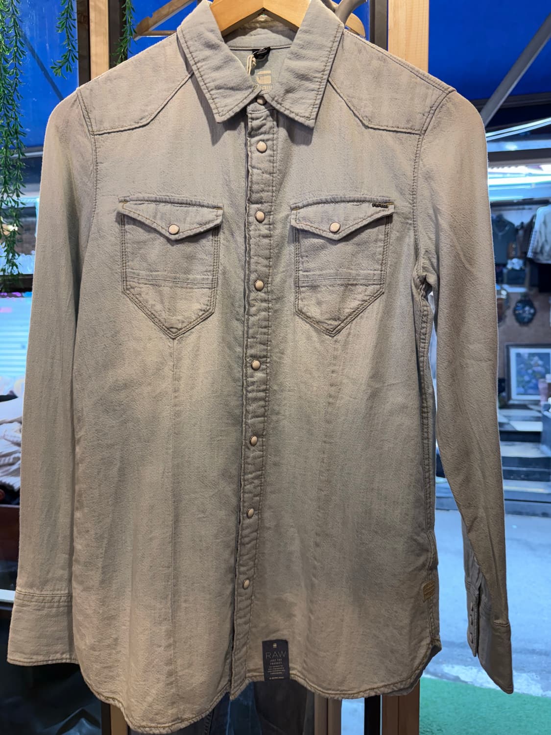 지스타 로우 연청 데님 셔츠 상품이미지1