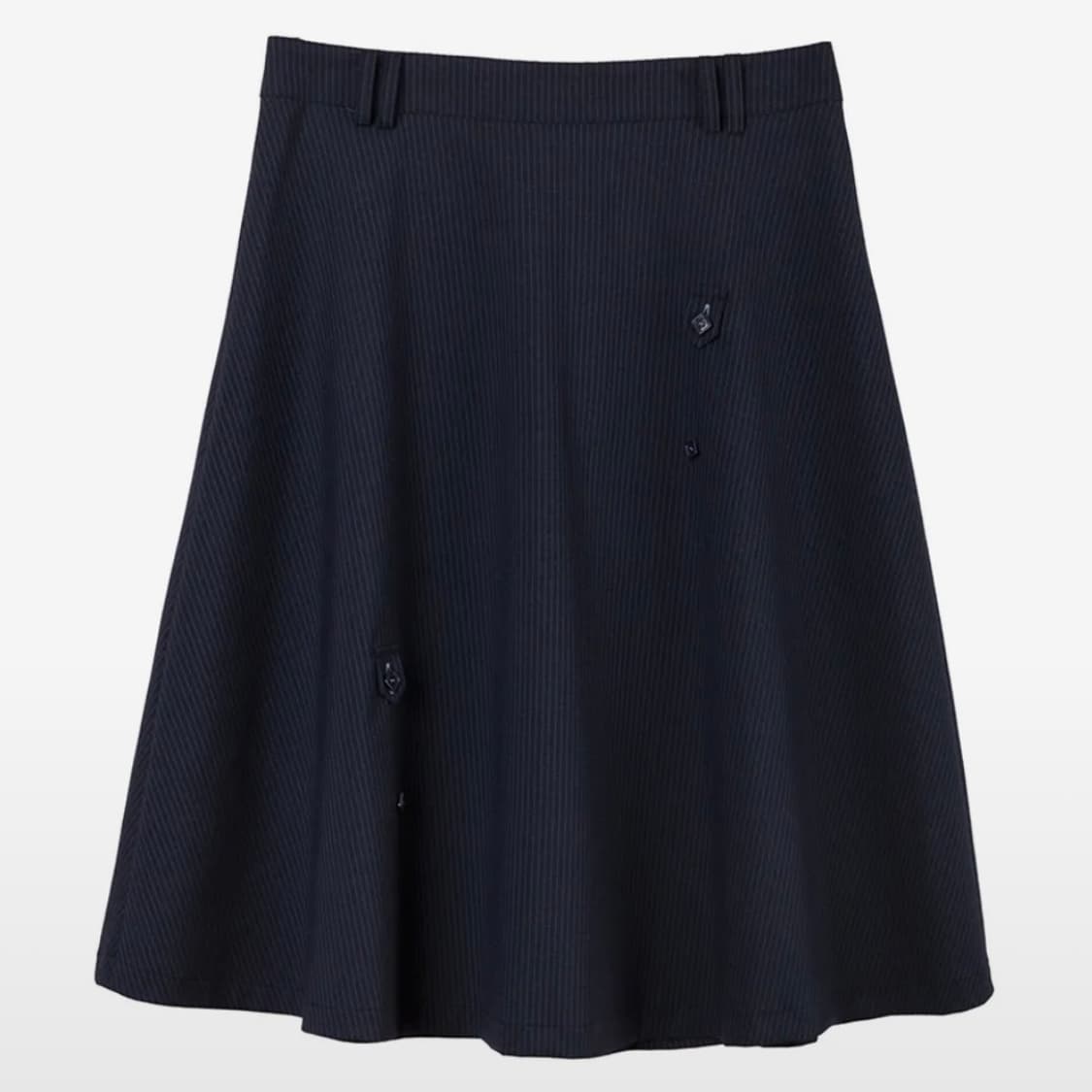 헤레틱 BUTTON FLARED SKIRT (Navy) 상품이미지1