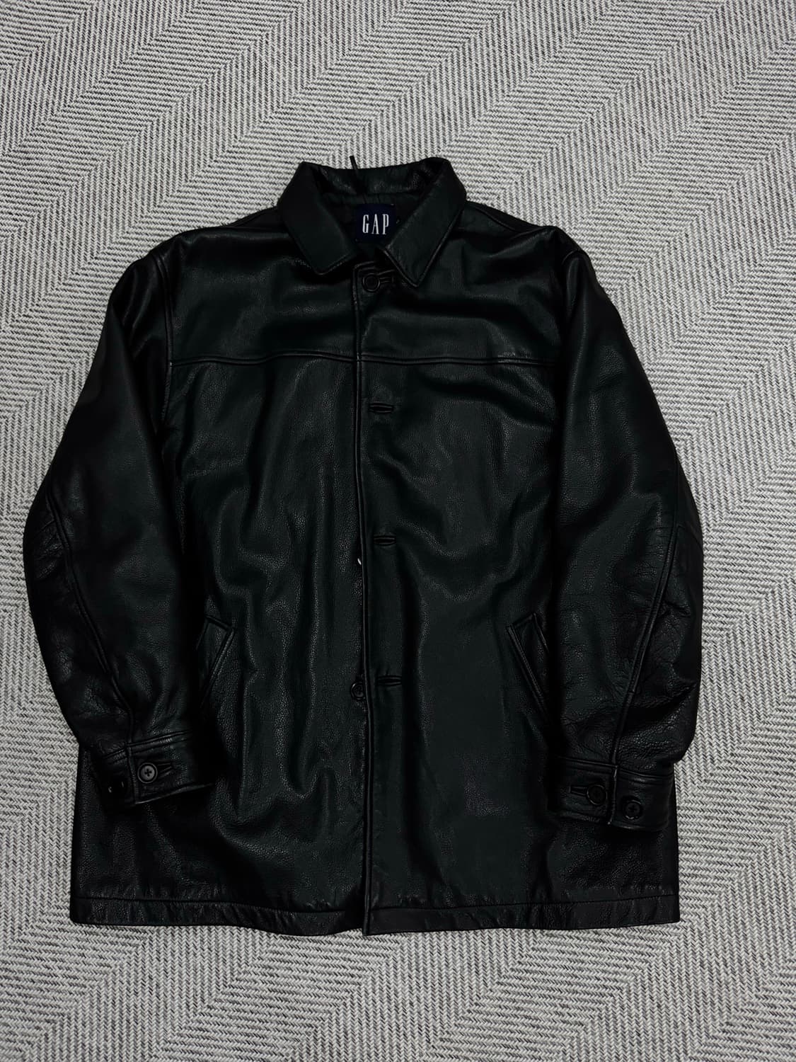 올드 갭 레더 카 코트 블랙 XL 상품이미지1