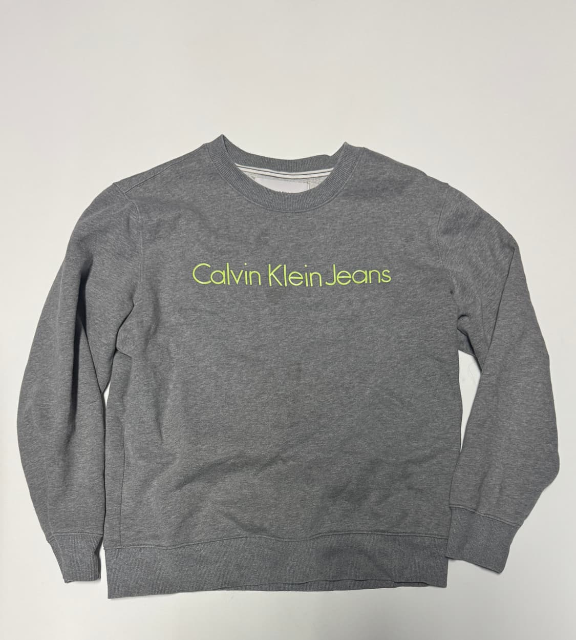 캘빈클라인 스펠아웃 기모 맨투맨 L 그레이 상품이미지1