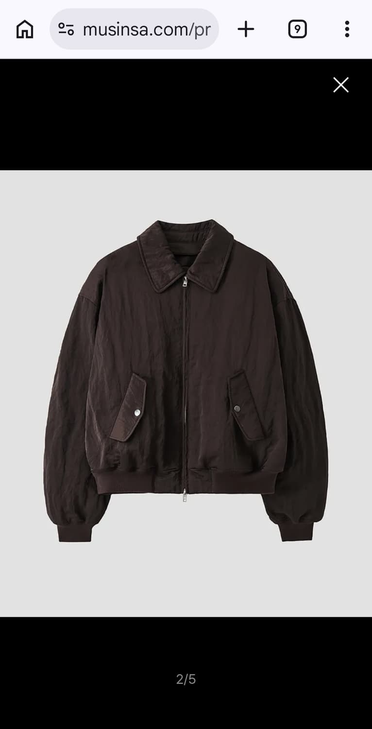 [noirer] 헤비 나일론 패디드 크롭 블루종 (버건디) 상품이미지2