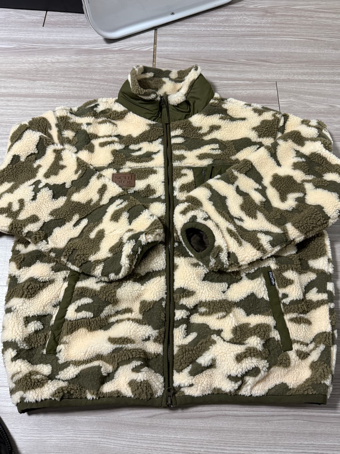 스컬프터 카모플라쥬 셰르파 자켓 카키 상품이미지9