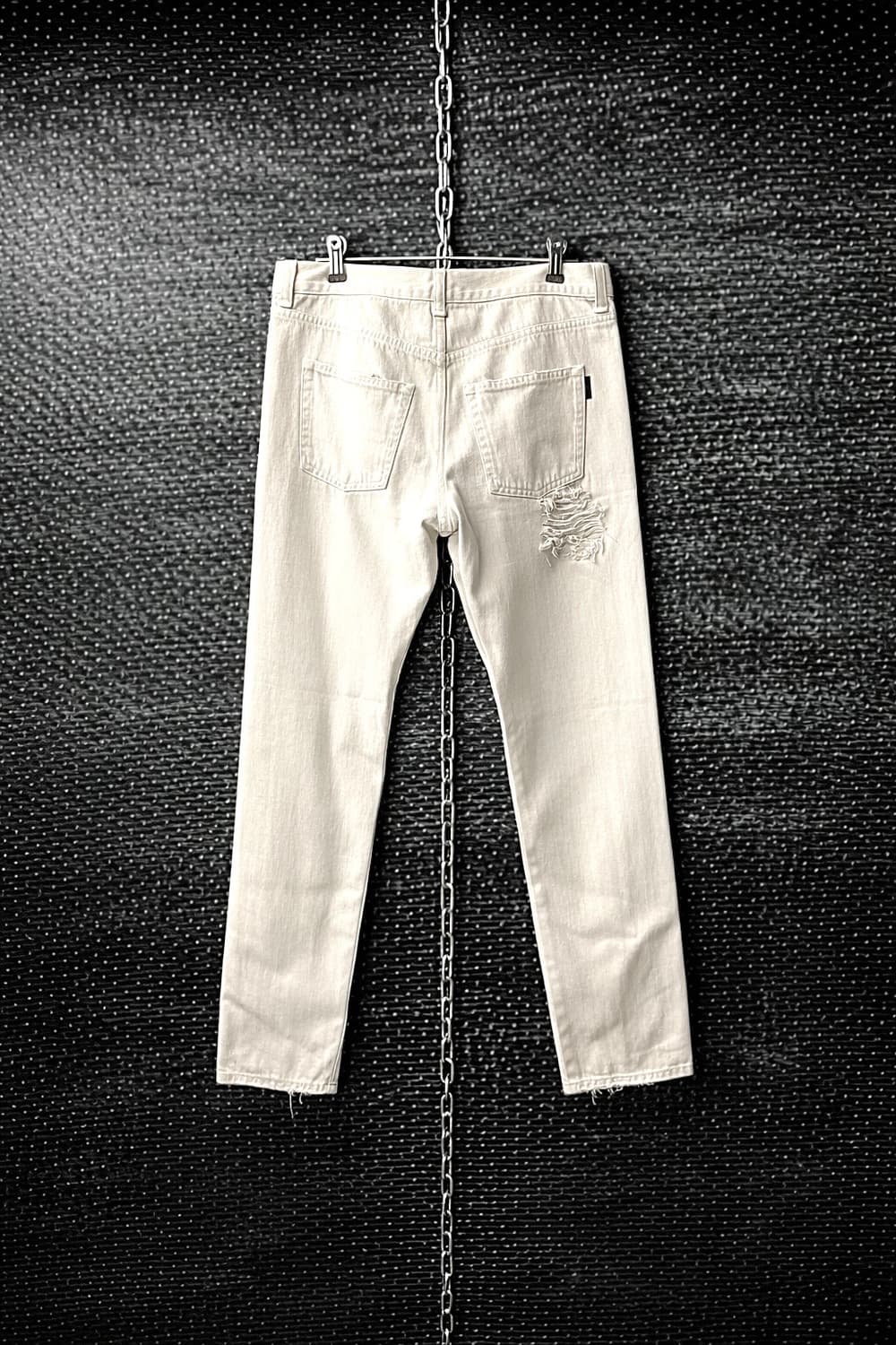 생로랑 18SS 오프화이트 디스트로이드 진 상품이미지2