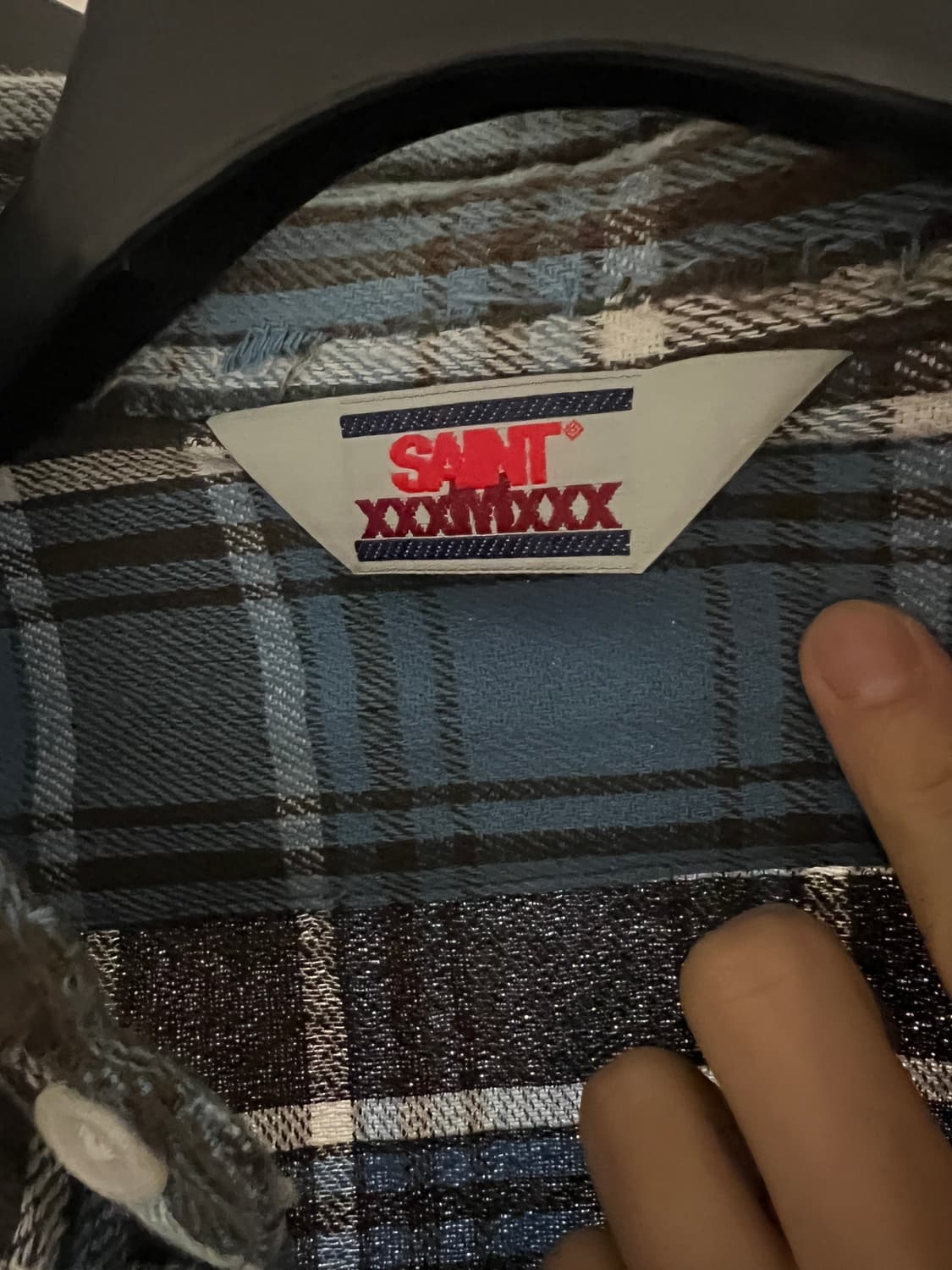 세인트 미카엘 플라넬 셔츠 블루 상품이미지3