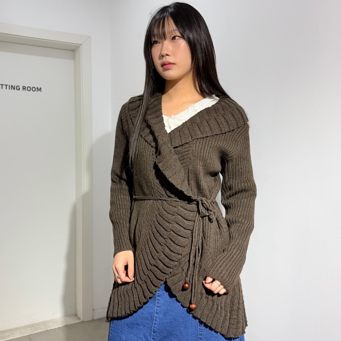 Philan 초코브라운 니트 가디건 상품이미지1