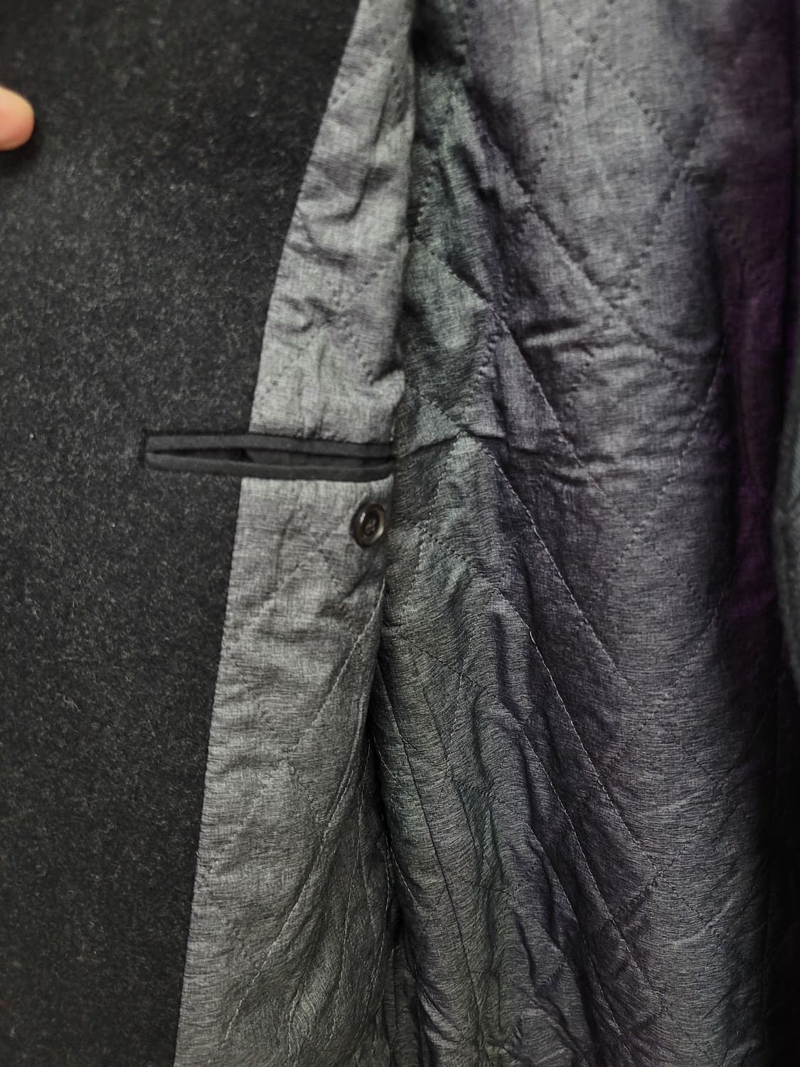 customellow 커스텀멜로우 다크 그레이 싱글 코트 상품이미지3