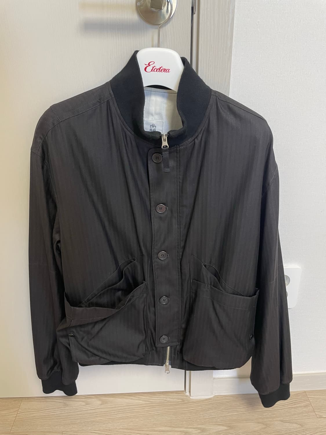 (2) 폴리테루 울 실크 스트라이프 탱커자켓 상품이미지3