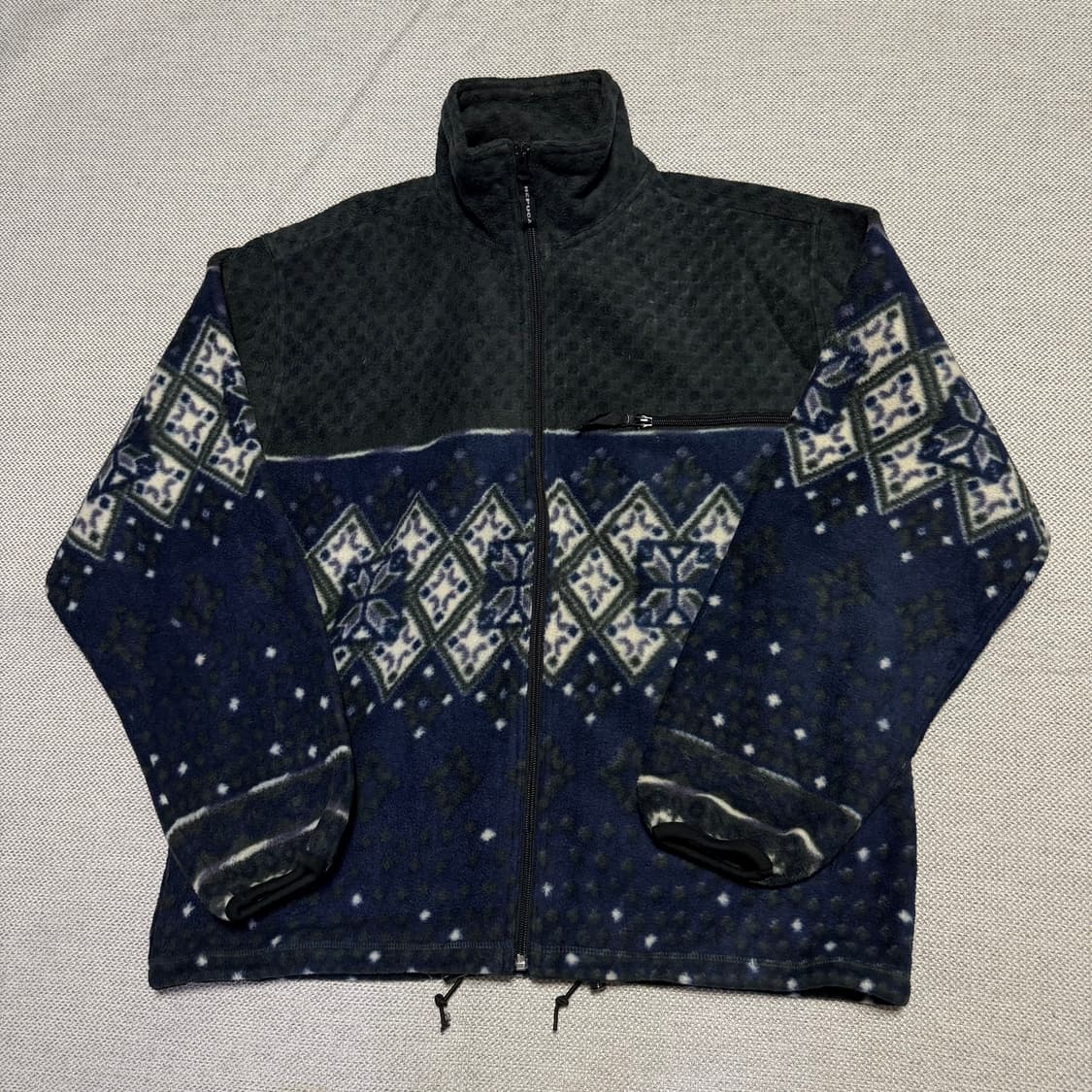 패턴 플리스 집업 자켓 상품이미지1