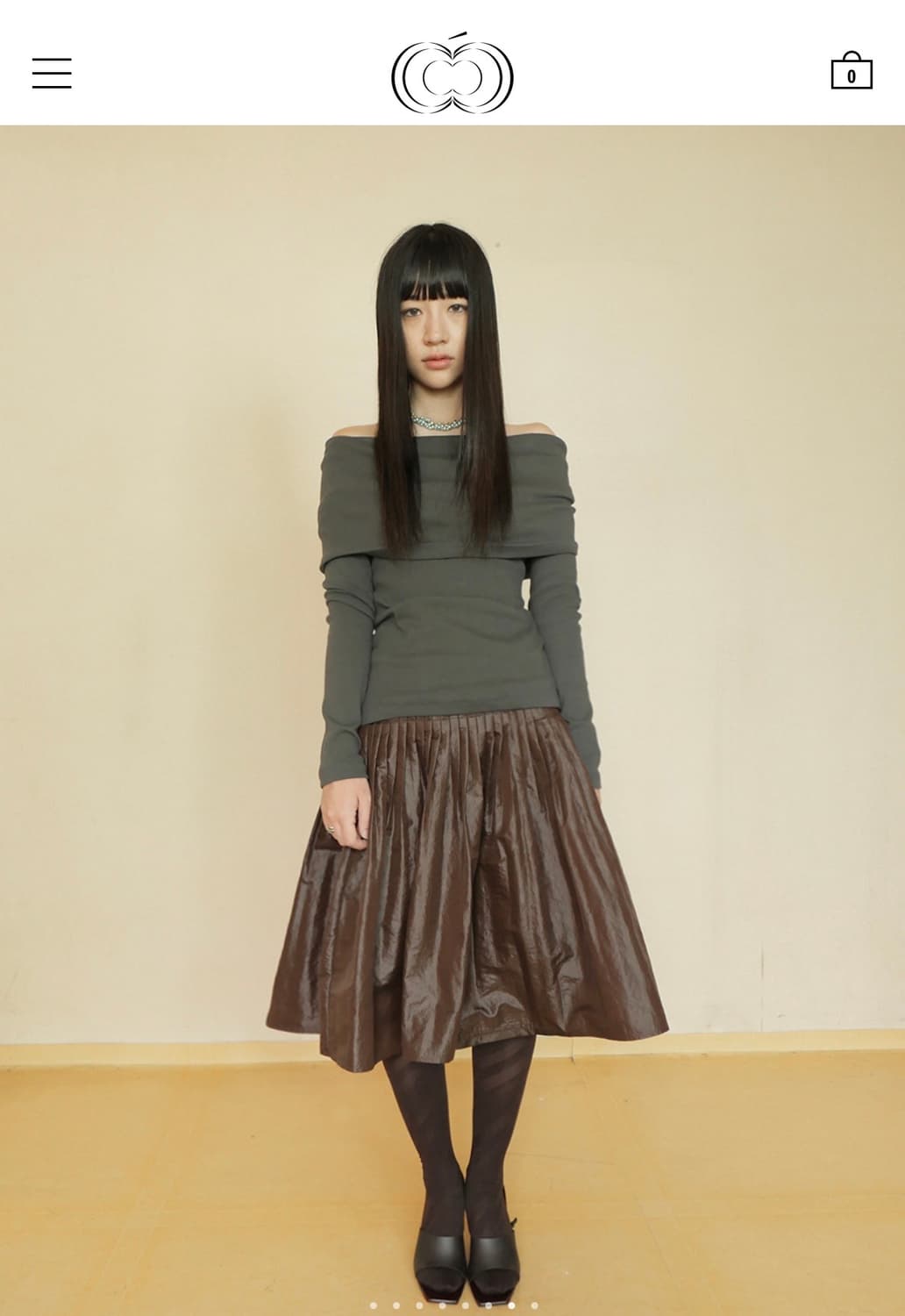 콜로신스 핀턱 미디스커트 상품이미지5