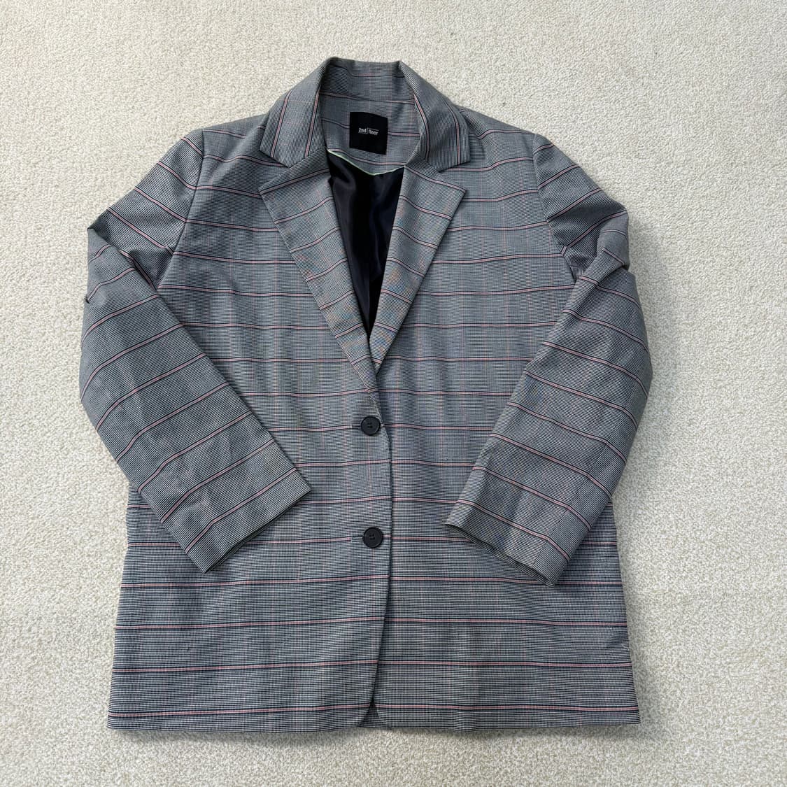 [82] 세컨플로어 여성 그레이 체크패턴 자켓 1230T1 상품이미지1