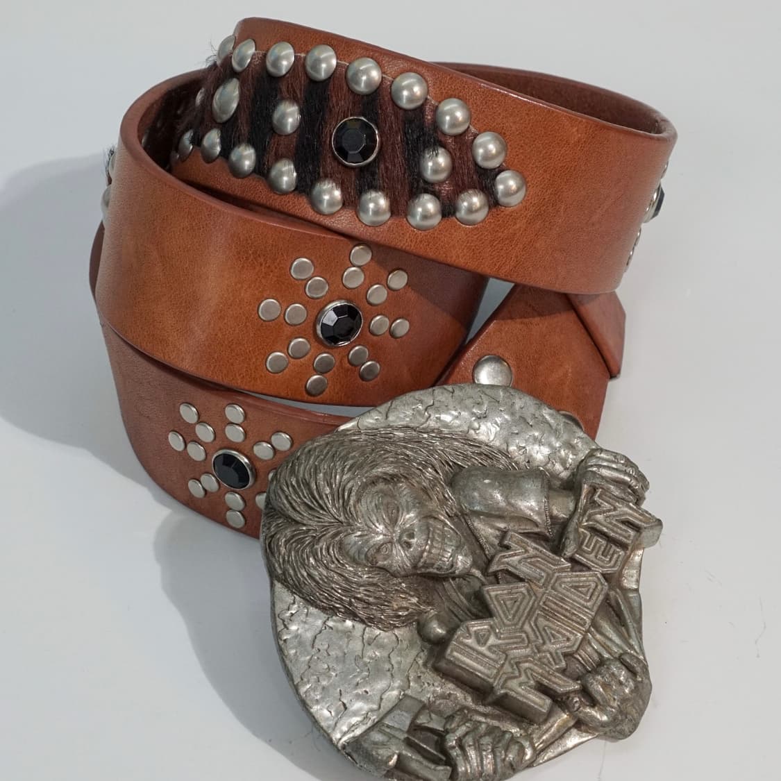 1981s 아이언메이든 빅 버클 스터드 벨트 상품이미지5