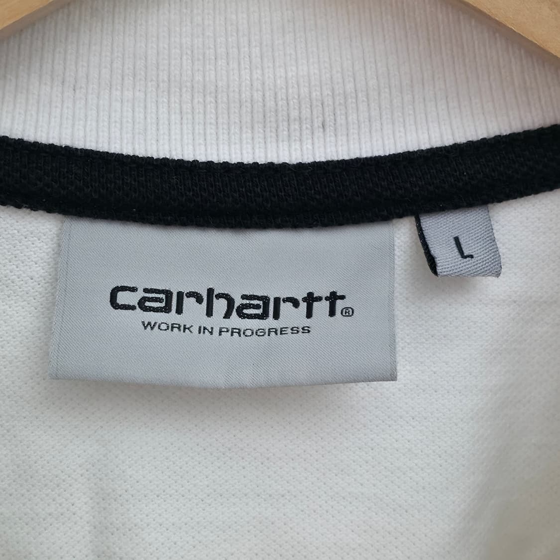 [L] 칼하트 wip 화이트 반팔 카라티 상품이미지5