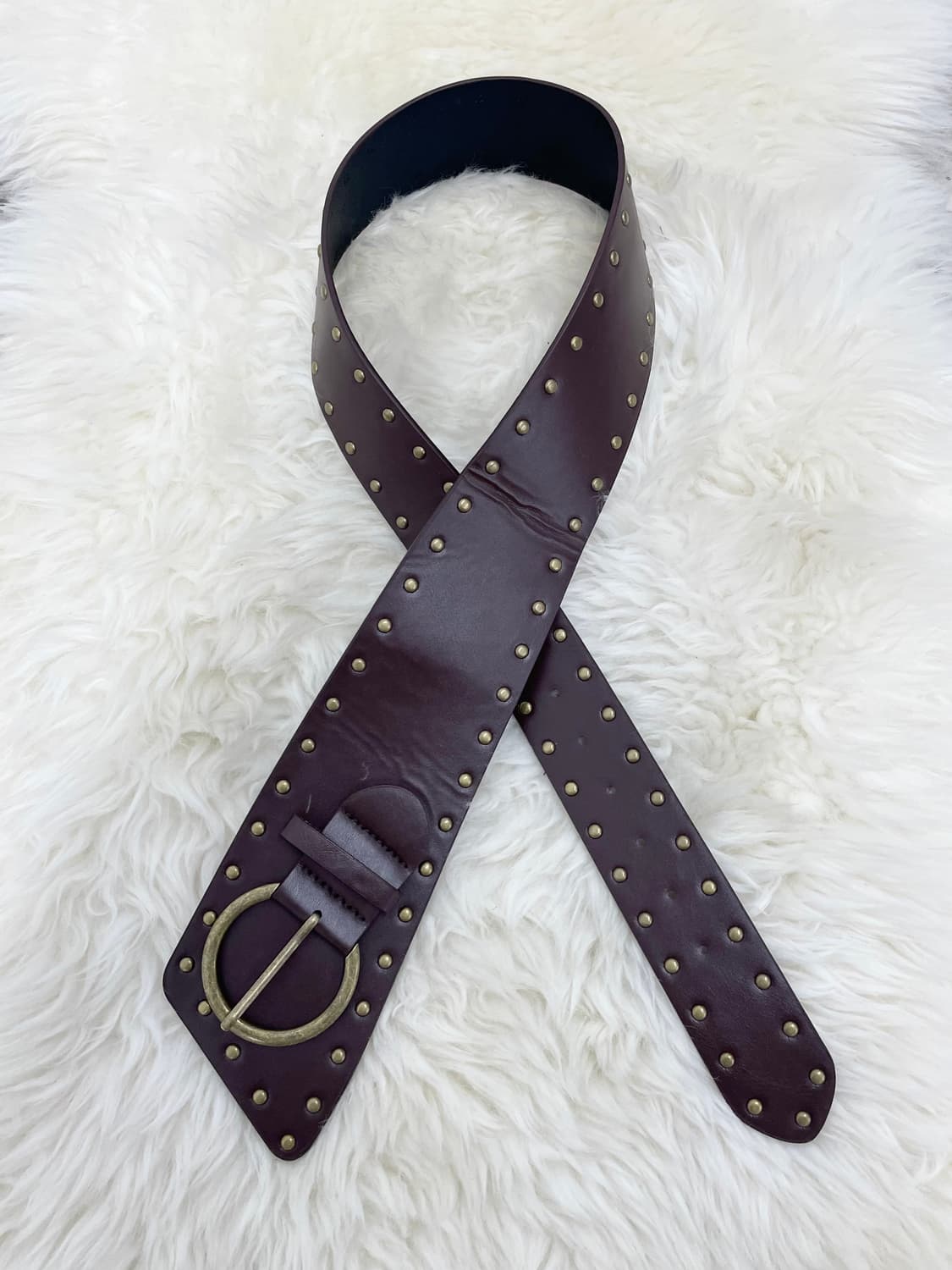 브라운 웨스턴 스터드 와이드 벨트 상품이미지4