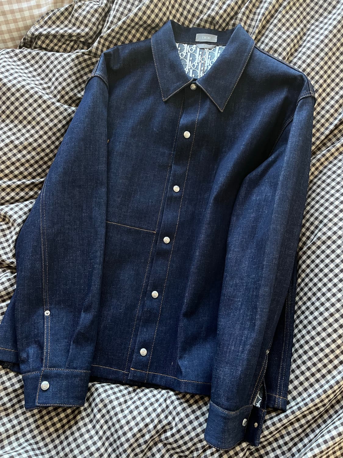 디올 / 오블리크 코튼 데님 오버셔츠 로우 블루 / 52 상품이미지1