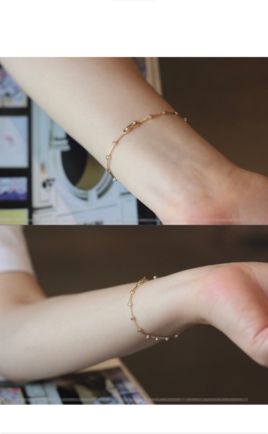 14k 베젤 꼬냑다이아 스틱팔찌 상품이미지5